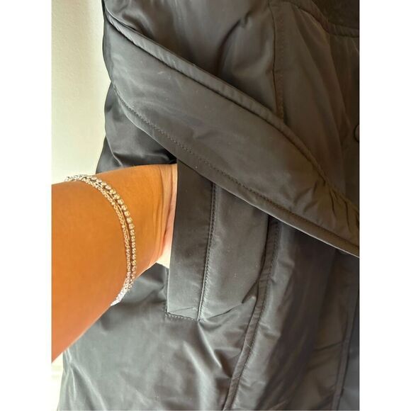 Kenneth Cole belted Mixed Media Down Feather puffer coat XL minimalist career - Picture 10 of 11